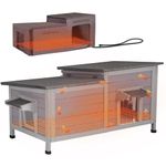 Aivituvin Heated Cat House for Outside Outdoor Cat House Weatherproof Insulated Feral Cat Shelter with Heater and Insulated Liner (Heated cat House)