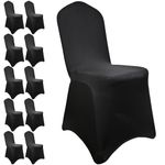 10 Pack Spandex Chair Covers|Chair Covers Wedding|Washable Stretch Fitted Chair Slipcovers for Wedding, Banquet, and Part(Black)