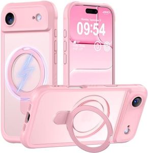 MOCCA Compatible with iPhone Air Case with Magnetic Invisible Stand [Full Camera Protection] [Compatible with Magsafe] Military Drop Shockproof Translucent Matte Phone Case Cover 6.5",Pink