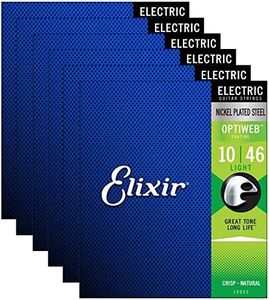Elixir 19052 Optiweb Electric Guitar Strings Light 10-46 (6 Pack Bundle)