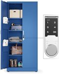 METALTIGER Metal Storage Cabinet with Digital Lock | Garage Storage Cabinet with Doors and 4 Adjustable Shelves | 71" Lockable Office Cabinet | Heavy-Duty Utility Metal File Cabinets (Dark Blue)