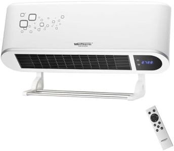 WELTHERM Wall Heater Eltron | Digital Display | Wall Mount Heater 1000/2000Watts Eltron With Detachable Towel Hanger, White (Wall Heater Wm-Eltron)