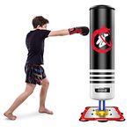 Dripex Kids Free Standing Boxing Punch Bag, Heavy Duty Punching Bag Stand with Suction Cup Base - 47", Black