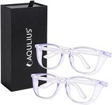 Aqulius 2 Pack Stylish Anti Fog Safety Glasses Goggles - Scratch Resistant Blue Light Protective Eyewear - Safety Glasses for Men, Women and Nurses