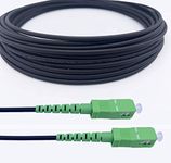 Elfcam - Armored Fiber Optic Cable SC/APC to SC/APC Simplex Singlemode, Compatible with FTTH Cables (10M (32.8ft))