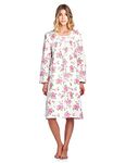 Casual Nights Women's Flannel Floral Long Sleeve Nightgown - Floral Pink - 3X-Large