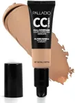 Palladio Full-Coverage Color Correction CC Cream, Oil-Free with Peptides & Vitamin C, Best for Correcting Redness and Uneven Skin Tone, Buildable Foundation Coverage (Tan 41N)