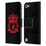 Head Case Designs Officially Licensed Liverpool Football Club Black 2 Crest 1 Leather Book Wallet Case Cover Compatible With Apple iPod Touch 5G 5th Gen