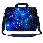 Meffort Inc 14 14.4 Inch Neoprene Laptop Bag with Extra Side Pocket & Shoulder Strap Fits 14 inch Size Notebook Computer - Galaxy Stars