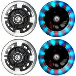 Light Up 80mm Inline Skate Wheels and Kick Scooter 80mm Rear Wheels Replacement Pair - 80mm Led Flashing Wheels Replacement for Inline Skate and Kick Scooter with Installed Abec9 Bearing