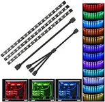 Speclux PC RGB Strip - 3pcs 5050 Magnetic PC LED Strip, Computer Case LED Light Strips for M/B with 12v 4pin RGB Header Compatible with Asus Aura Asrock RGB Led Gigabyte RGB Fusion MSI Mystic Light
