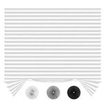 SEEYE Light Filtering Temporary Blinds Cordless Shades Fabric Pleated Fabric Shade Easy to Cut and Install, 48" W x 72" L - 6 Pack, White, with 12 Clips