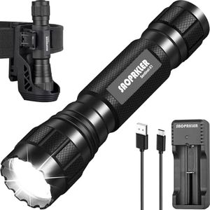 SAOPRKLER Tactical Flashlights High Lumens-1200 LM Police Flashlight with Holster for Duty Belt,Single Mode LED Flashlight for Camping/Law Enforcement-Sentinel-X1
