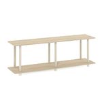 Furinno Turn-N-Tube No Tools Modern Rectangle Side Table, Bauhaus Oak/Beige