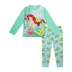 Disney Girls Little Mermaid Pyjamas, Girls Ariel Pjs, Official Little Mermaid Merchandise (UK, Age, 6 Years, 7 Years, Regular) Green