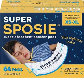 Super Sposie Booster Pads, Max Absorbency for Nighttime Diapers, Use with Overnight Diapers Size 5+ and Night time Pull ups, Incontinence Protection