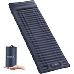 YISSVIC Camping Mat Ultralight Sleeping Mattress Inflatable with Pillow Waterproof Sleeping Pad for Camping Hiking Backpacking (Grey and Blue)