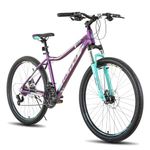 Hiland 26/27.5 Inch Mountain Bike for Women, 21 Speed with Lock-Out Suspension Fork,Dual Disc Brakes, Aluminum Frame MTB, Adult Ladies Womens Bike Mens Bicycle