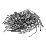 sourcing map Finishing Nails Hand-Drive Hardware Carbon Steel Nail 30mm 1.2-inches 100pcs, Silver