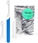 Quip Sonic Toothbrush for Kids with Timer - Includes Extra Brush Head and Travel Cover Mount - Electric, Soft Bristle Refill Head, Rubber Handle, 3 Month Battery Life - Travel Toothbrush - Blue