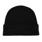 Shorts of Hawick Mens 100% Cashmere Beanie Hat - Black - Hand Made in Scotland by Love Cashmere - RRP £79