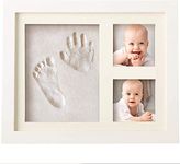 Mold Your Memories Baby Clay Handprint & Footprint Kit With Frame For Newborn Non Toxic And Baby Friendly Clay Baby Gifting,Baby Shower,Name Ceremony (White), 1 Count