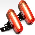 NP NIGHT PROVISION DUO-120 RED & White LED USB Bike Light Strobe Flashing Front or Rear Safety Warning Road Bike, Mountain Bike, BMX (DUO-120 - RED/White 2packs)