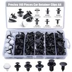 Car Retainer Clips, Preciva 140pcs Plastic Fasteners, Universal Auto Car Trim Panel Clips, Nylon Clips Trim Clips Push Retainers, 6 Sizes Auto Push Pin Rivets Set