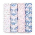 aden + anais Swaddle Blanket, Boutique Muslin Blankets for Girls & Boys, Baby Receiving Swaddles, Ideal Newborn & Infant Swaddling Set, Perfect Shower Gifts, 4 Pack, Deco