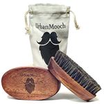 UrbanMooch 100% Boar Bristle Beard Brush With Wood Handle, Straightens And Promotes Beard Growth, Works With Beard Oils, Waxes And Balms, Premium & Stylish