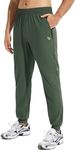 baleaf Men's Workout Pants Track Athletic Joggers with Zipper Pockets Running Hiking Gym Quick Dry Tapered Army Green XXL