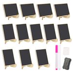 DOQNL 12Pcs Mini Chalkboard Mini Blackboard Food Label Place Cards Small Blackboard with Marker Pens Eraser und Cleaning Cloth for School Party Table Numbers Food Signs (12)