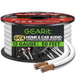 12AWG Speaker Wire, GearIT Pro Series 12 AWG Gauge Speaker Wire Cable (50 Feet / 15.24 Meters) Great Use for Home Theater Speakers and Car Speakers White