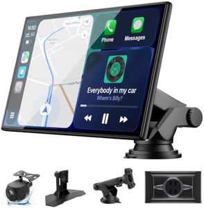 9" CarPlay Screen for Car, Wireless Apple CarPlay & Android Auto | Portable Touchscreen for Car Stereo, 1080P Backup Camera with Night Vision, Mirror Link, Voice Control, Bluetooth, FM & AUX