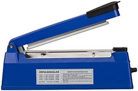 Heat Sealer, Impulse Plastic Bag Sealer, Manual Seal Food Packing Machine, Heat Sealing Applicable with Replacement Kit, Metal/ABS 350W (Blue, 8")