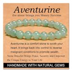 Hot And Bold Natural Semi-Precious Stones Beads Bracelet with Healing Properties | Certified Reiki & Feng Shui Energized | Genuine Gemstones | Perfect for Meditation & Yoga. (Green Aventurine Abundance)