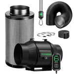 VIVOSUN Smart Air Filtration T6 Kit 6", AeroZesh T6 Inline Duct Fan with E12 Speed Controller, Carbon Filter & 8' Ducting, Cooling & Ventilation System for Grow Tents, Indoor Gardening, Hydroponics