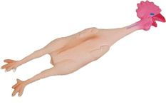 Burgham Rubber Chicken Dog Toy with Squeaker, Also Makes a Great Gag Gift, 10''