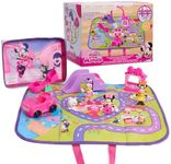 Disney Junior Minnie Mouse Around the Town Play Mat, 9-piece Figure Playset, Officially Licensed Kids Toys for Ages 3 Up, Amazon Exclusive