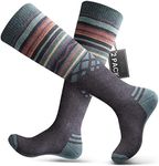 OutdoorMaster Unisex Merino Wool Ski Socks for Men/Women (OTC) Non-Slip Cuff Design,Thermal Socks for Winter, Snowboarding