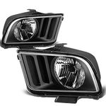 DNA MOTORING HL-OH-FM05-BK-CL1 Black Housing Headlights Replacement Compatible with 05-09 Mustang