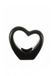 Small Heart Shaped Glossy Porcelain Vase/Ornament In Red Black Or White Quality Shaped Vases (Black)