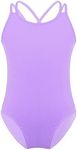 TiaoBug Girls Kids Spaghetti Strap Ballet Dancer Dress Leotard Lavender 8-10