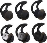 QC30 Replacement Noise Cancelling Double Flange Silicone Earbuds Compatible for Bose QuietControl 30(QC30)/QuietComfort 20(QC20) QC20i/Soundsport Free/SIE2 IE2 IE3 Wireless Headphones(Black)