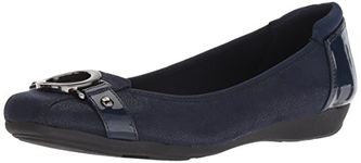 Anne Klein Women's Umeko Ballet Flat, Navy Multi Fabric, 10 M US