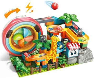 HIBILITY Electric Marble Run Building Blocks for Ages 4-8, Marble Track Puzzle for Kids, Maze Track, STEM Toy for Boys and Girls, Birthday Gift for Kids, 142 Pcs
