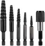 NORTOOLS 6 PCS Broken stud extractor kit Damaged Screw Extractor Set with 1/4 Quick Change Arbors Tool Kit Fine Thread Bad Screw Stud Remover