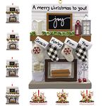 Personalised Christmas Ornaments 2023 Fireplace Mantle Family of 2/3/4/5/6 Custom Joy Family Members' Name for Xmas Tree Decorations Customised New Year Keepsake Family Ornament（Family of 4）