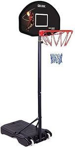 Dr.Dunk Kids Height Portable Adjustable Ring Net Basketball Hoop Stand System, Black