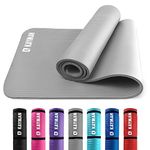 KAYMAN Exercise Yoga Mat Non Slip - Grey, 183 x 60 cm | Best Training & Workout Mat for Yoga, Pilates, Gymnastics, Stretching & Meditation | Eco Friendly Exercise Mat for Home with Carrying Straps